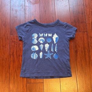 J. Crew Crewcuts Kids XXXS (2-3yo) Blue Seashell Graphic Short Sleeve Tee